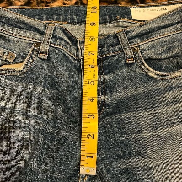 Rag and Bone Destroyed Heavily Distressed Ripped Kennedy Blue Denim Jeans - Picture 8 of 16